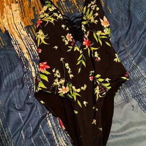 TiniBikini Black Floral Swimsuit